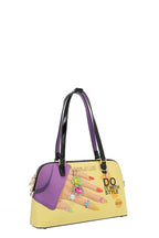Nicole Lee USA Shoulder Bag Nail Polish Hand Colorful Print Vegan Leather Medium