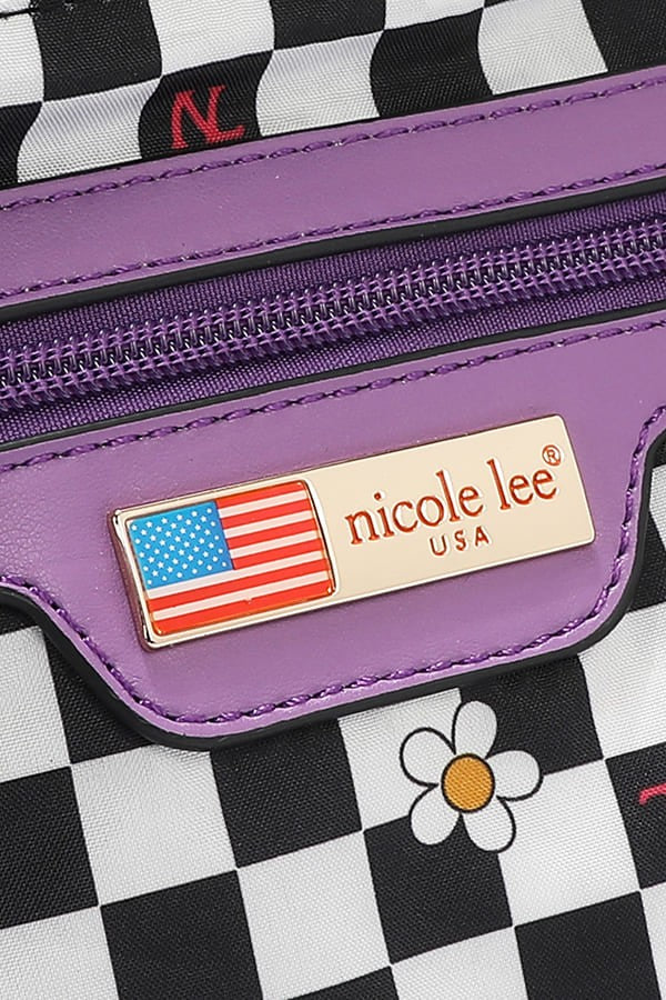 Nicole Lee USA Shoulder Bag Nail Polish Hand Colorful Print Vegan Leather Medium
