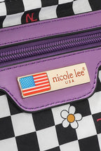 Nicole Lee USA Shoulder Bag Nail Polish Hand Colorful Print Vegan Leather Medium