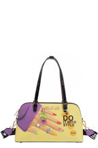 Nicole Lee USA Shoulder Bag Nail Polish Hand Colorful Print Vegan Leather Medium