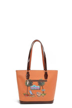 Nicole Lee USA Tote Bag Sun and Sand Colorful Print Vegan Leather Handbag
