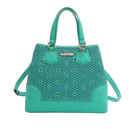 Nicole Lee USA Tote Bag Flower Rhinestone Beaded Diamond Patter Vegan Leather