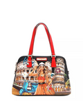 Nicole Lee USA Martha Travels Italy Dome Women's Satchel Bag Vegan Leather MARTHA TRAVELS ITALY OS Nicole_Lee_USA_Martha_Travels_Italy_Dome_Women_s_Satchel_Bag_Vegan_Leather Trendsi