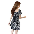 Daisy Floral Mini Dresss Summer V-neck Short Sleeve Casual Daily Style