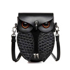 Owl Design Leather Crossbody Bag