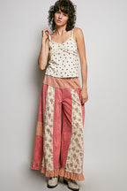 POL Cami Top Star Printed V-Neck Floral Lace Ruffle Lightweight Rib Knit Tank