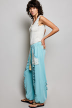 POL Sleeveless Blouse V-Neck Button Heart Studded Trim Cream Tank Casual Top