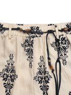 Boho Print Women's Pants Wide Leg Drwastring High Waist Casual Loose Summer