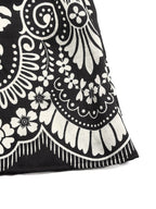Midi Cami Dress Boho Print Color Block Paisley Black White Sleveless A-Line