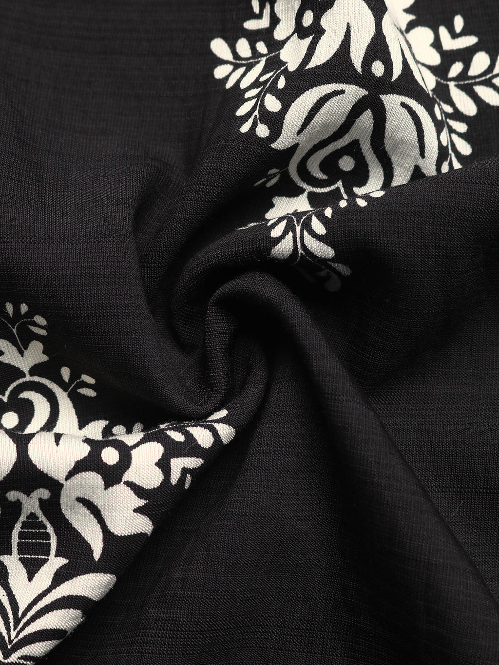 Midi Cami Dress Boho Print Color Block Paisley Black White Sleveless A-Line