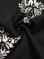 Midi Cami Dress Boho Print Color Block Paisley Black White Sleveless A-Line