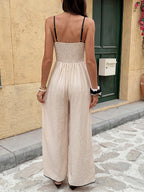Casual Fashion Jumpsuit Sleeveless Contrast Trim Wide Leg Lightweight Overall