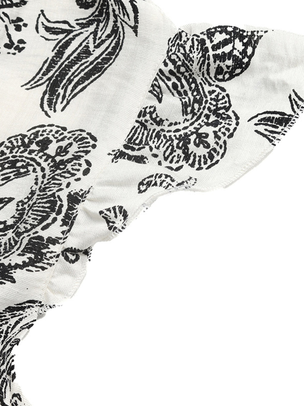 Maxi Dress Boho Paisley Balck Print V-Neck Ruffle Layered Short Sleeve