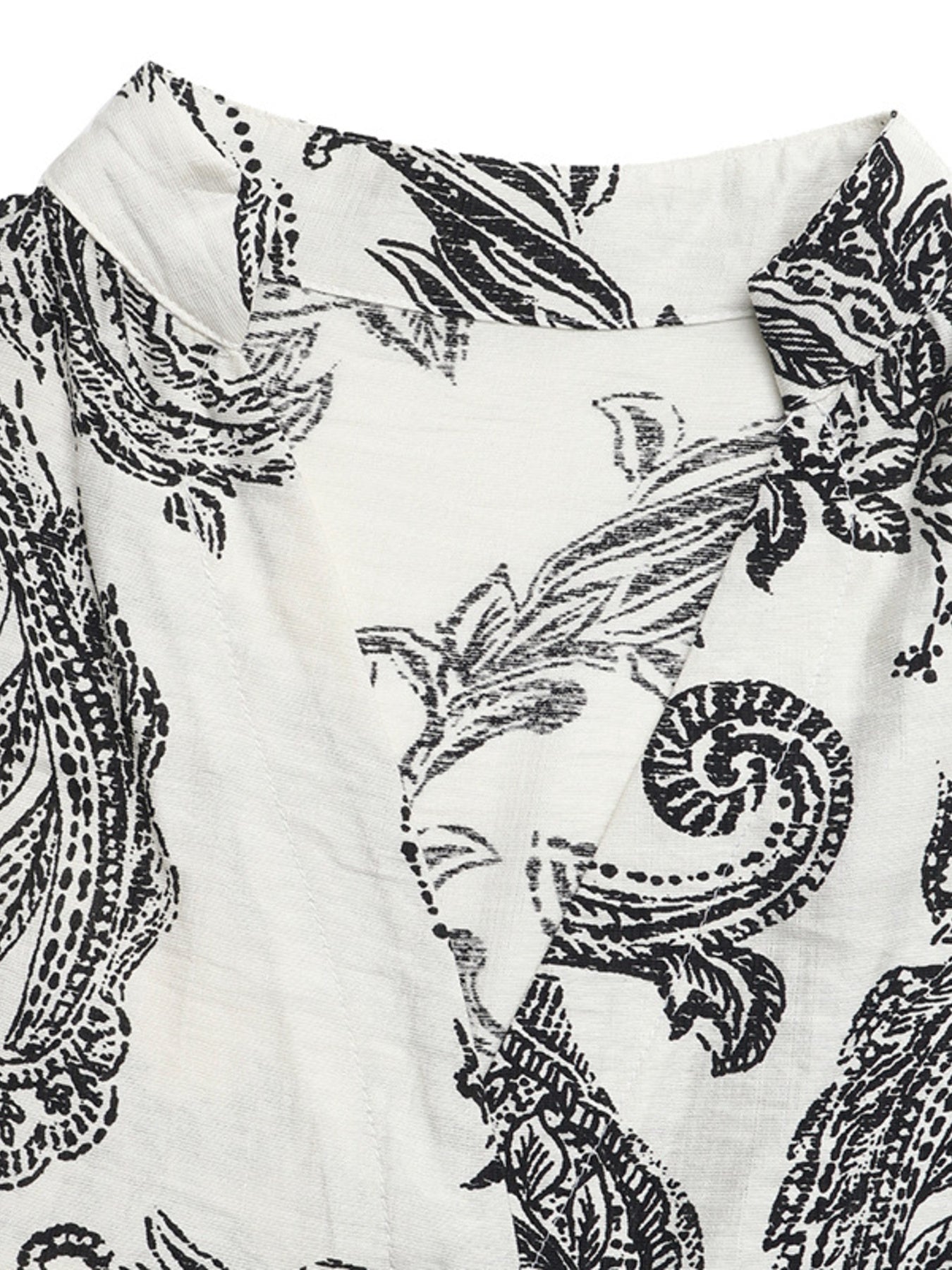 Maxi Dress Boho Paisley Balck Print V-Neck Ruffle Layered Short Sleeve