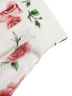 Maxi Skirt Floral Rose Print Flowing A-Line Pleated Ruffle Casual High Waisted