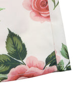Maxi Skirt Floral Rose Print Flowing A-Line Pleated Ruffle Casual High Waisted