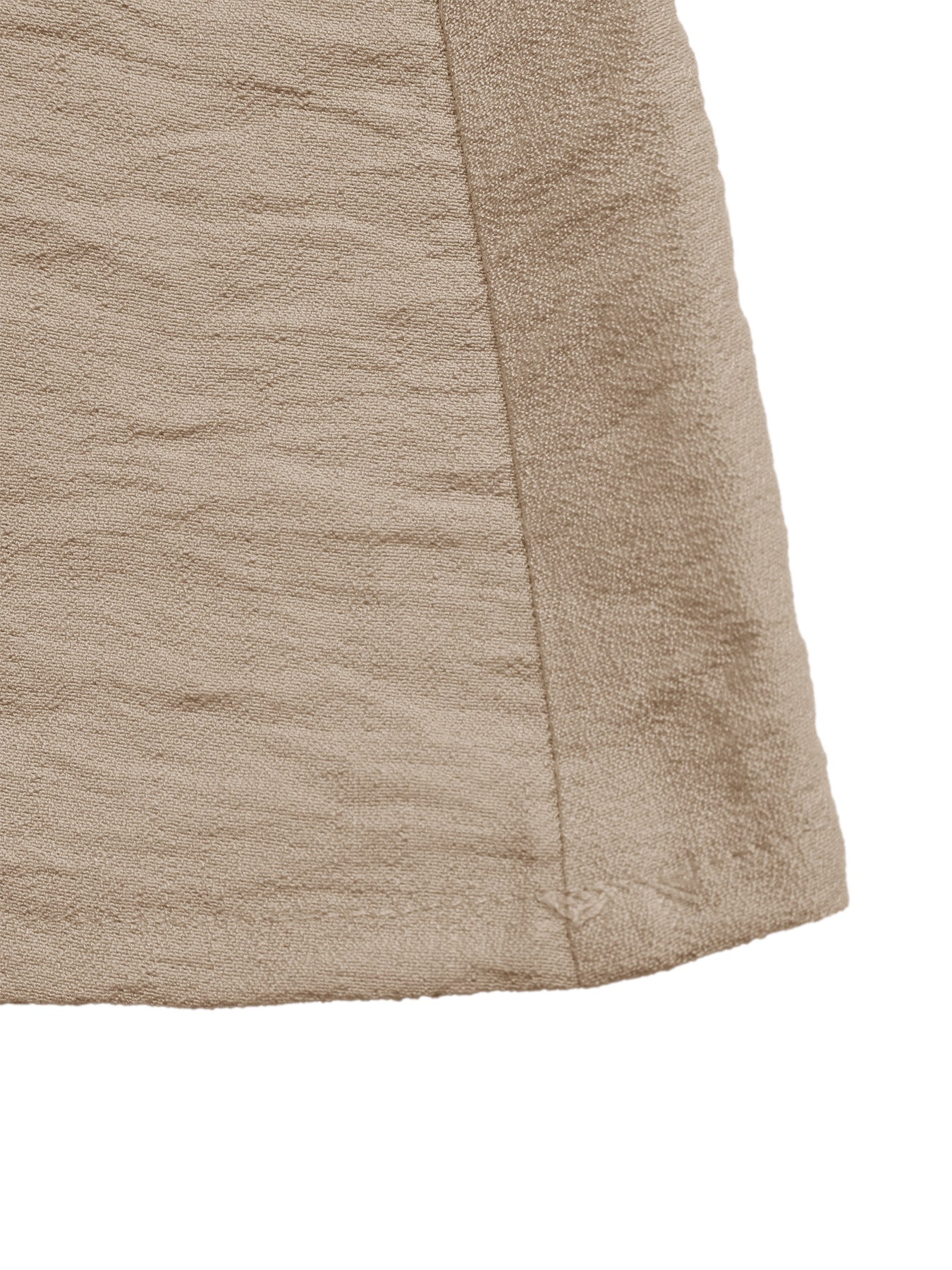 Maxi Dress Sleeveless Textured Round Neck Pleated Khaki Fashion Elegant