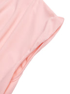 Fashion Outfit Set Pink Sleeveless Bow Tie Blouse and Floral Ruffle Midi Skirt