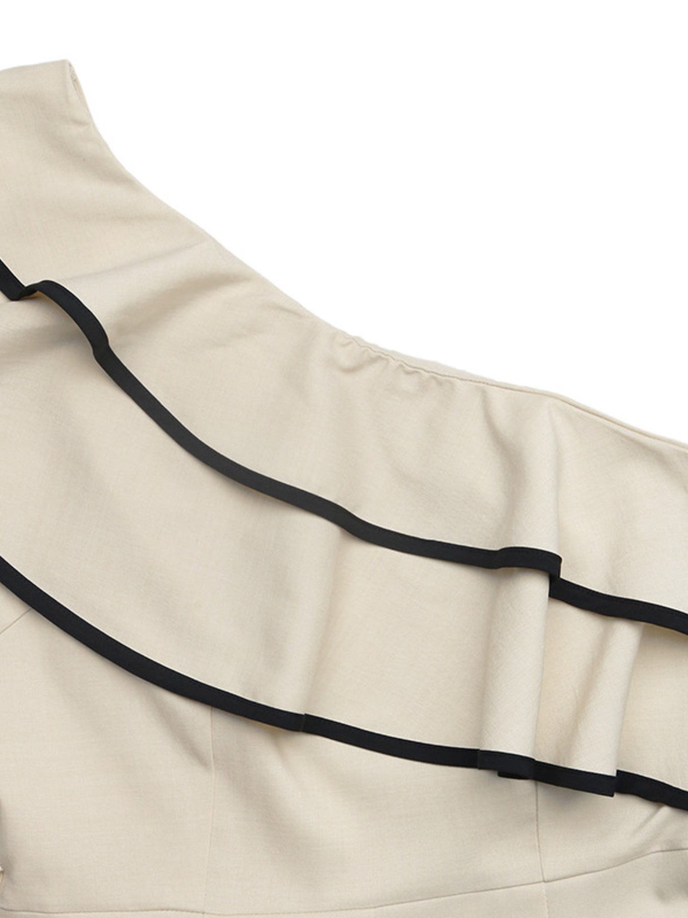 Fashion Jumpsuit Ruffled One-Shoulder Wide-Leg with Belt Tie Waist Overall