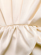 Fashion Party Outfit Set Satin Twist Tank Top Sleeveless and Wide-Leg Pants Beige