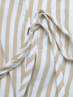 Fashion Outfit Set Striped Tie Vest Sleeveless Top & Wide Leg Pants Cotton Casual