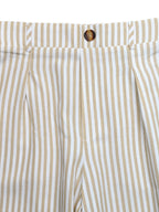 Fashion Outfit Set Striped Tie Vest Sleeveless Top & Wide Leg Pants Cotton Casual