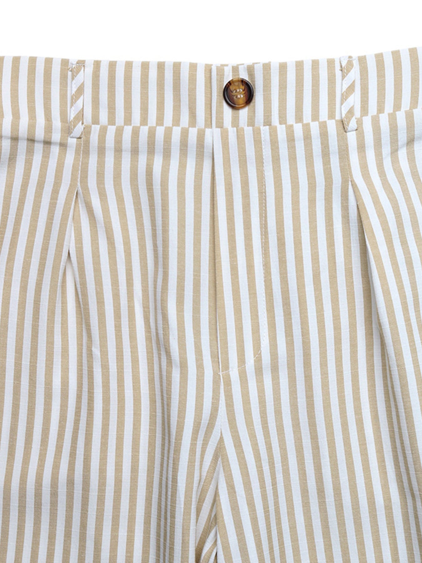 Fashion Outfit Set Striped Tie Vest Sleeveless Top & Wide Leg Pants Cotton Casual