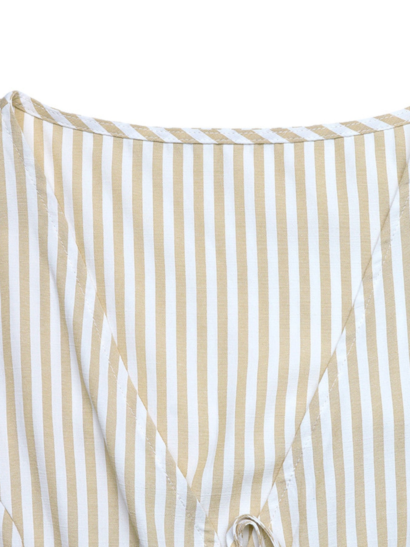 Fashion Outfit Set Striped Tie Vest Sleeveless Top & Wide Leg Pants Cotton Casual