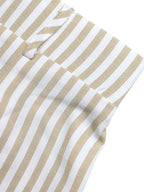 Fashion Outfit Set Striped Tie Vest Sleeveless Top & Wide Leg Pants Cotton Casual