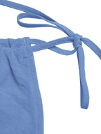 Wide Leg Casual Jumpsuit Tie Strap Blue Lightweight Summer Overall One-piece