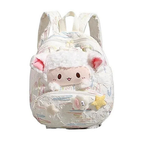 Plush Sheep Backpack White Cute Soft Small Children Cartoon Zipper Shoulder Bag