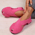 Women's Casual Sandals Crisscross Soft Fabric Comfortable Fit Low Heel Flats