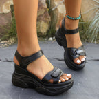 Block Heel Casual Sandals Criss Cross Pu Leather Open Toe High Heel Women's Shoes