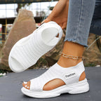 Women's Open Toe Platform Fashion Sandals Mesh Lightweight Rubber Flats