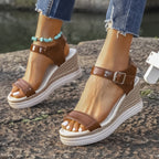 Women's Casual Wedge Sandals Open Toe Summer Daily High Heel Shoes