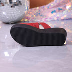 Women's Wedge Sandals Casual Pu Leather Strap Open Toe High Heel Shoes