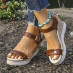 Women's Casual Wedge Sandals Open Toe Summer Daily High Heel Shoes