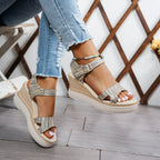 Women's Casual Wedge Sandals Open Toe Summer Daily High Heel Shoes