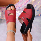 Women's Wedge Sandals Casual Pu Leather Strap Open Toe High Heel Shoes