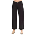 RISEN Baggy Jeans Black Roll Hem Mid Rise Casual Tummy Control Denim Pants