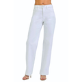 RISEN White Baggy Jeans High-Rise Straight Casual Loose Denim Trousers