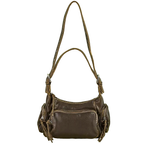 Fame Retro Crossbody Bags Multi Pocket Vegan Leather Casual Soft Shoulder Bags