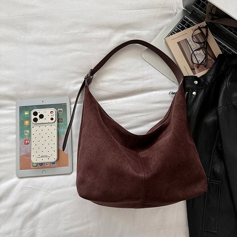 Women's Large Soft Faux Leather Hobo Shoulder Bag