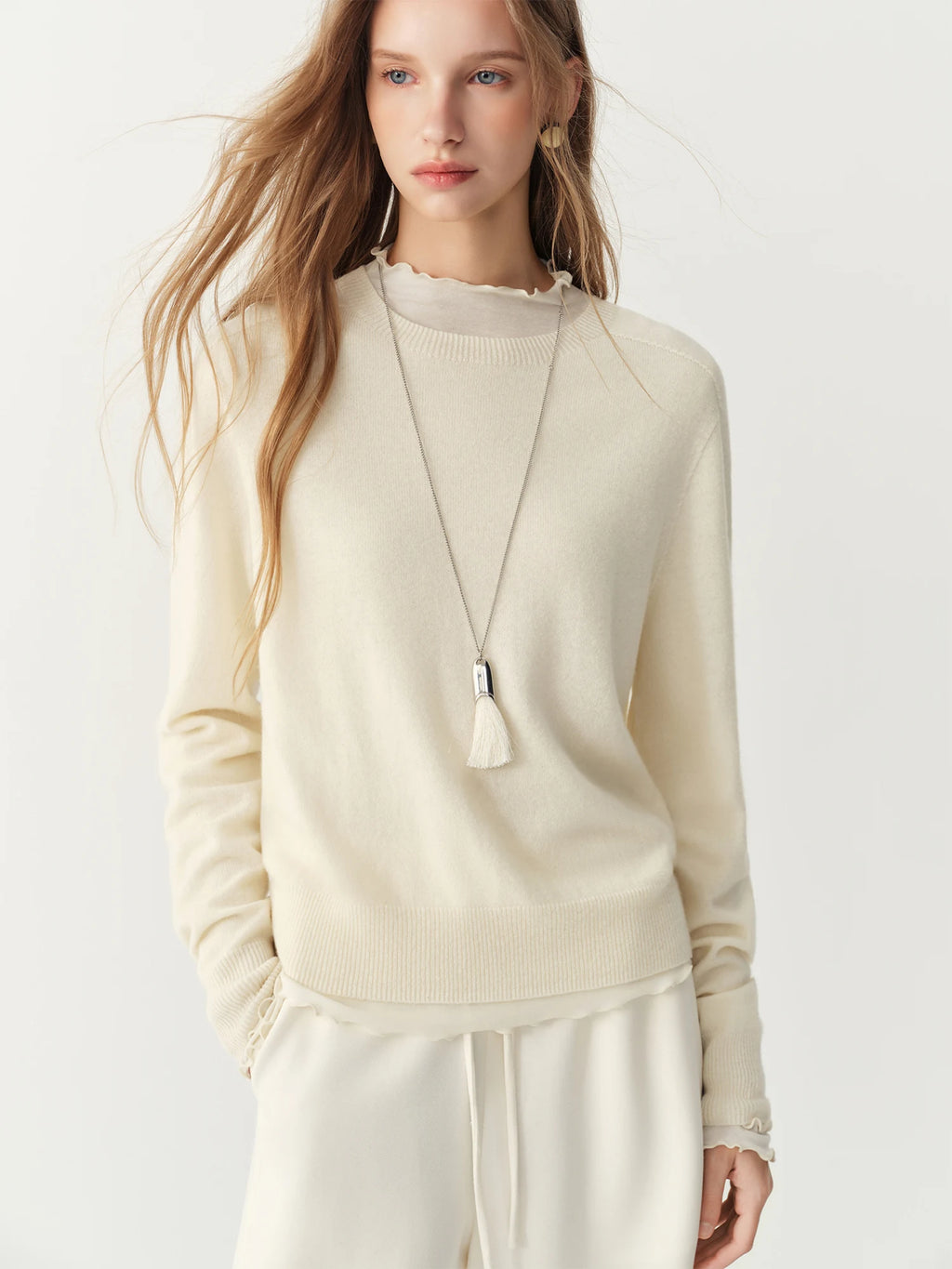 Women's Sweater 100% Wool Crew-Neck Pullover Regular Fit Full-Sleeve Soft Warm Knit Casual Office Winter