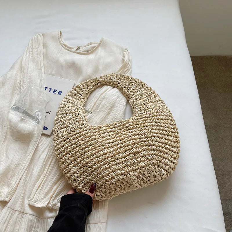 Summer Straw Shoulder Bag for Women Beige 32cmx17cmx8cm S021100a90dea404caf5fc367250650f0I STYLEINGER