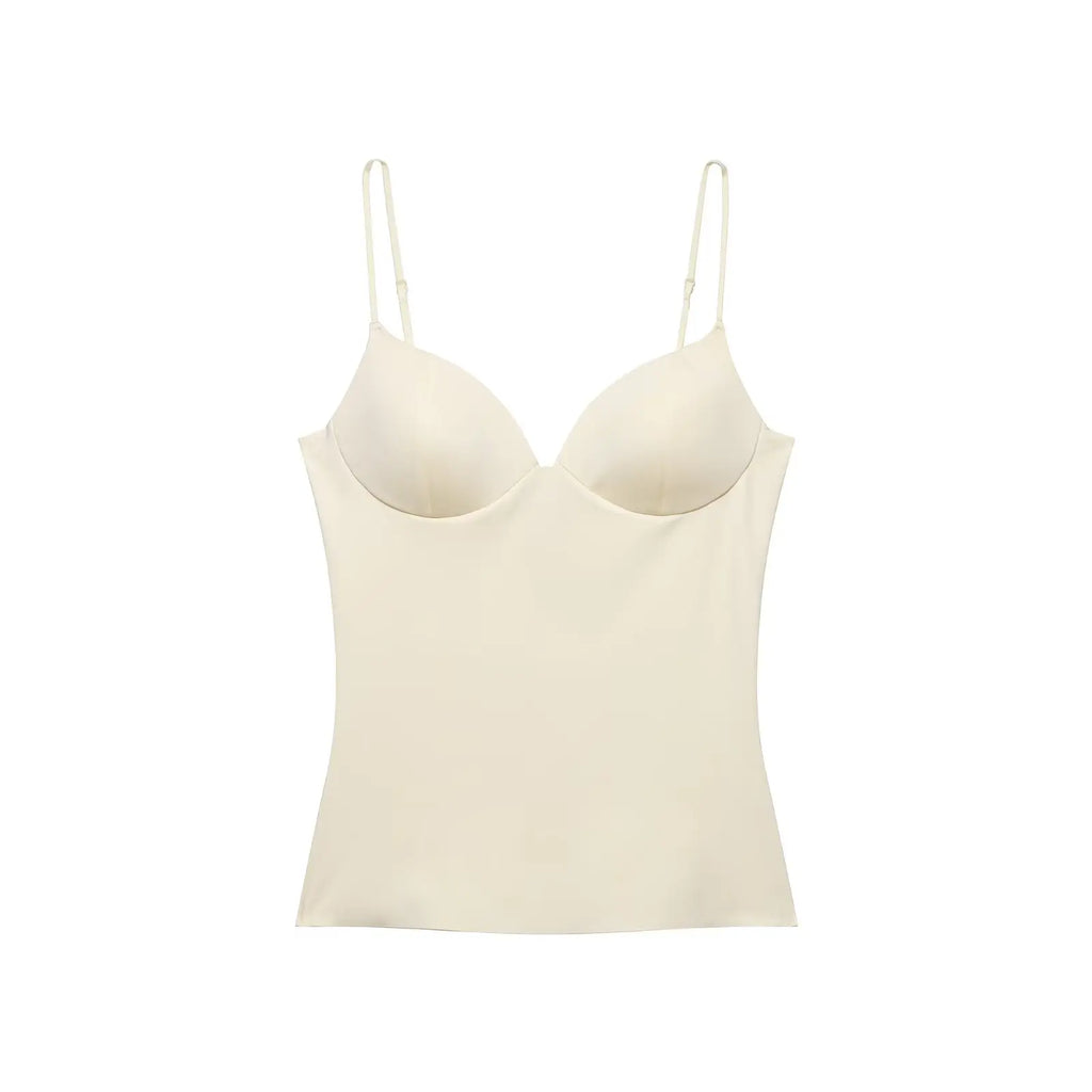 Women's Top Solid Backless Corset V-Neck Thin-Strap Cami Tank Top