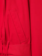 Women Trendy Red Turtleneck Jacket High Street 2026 Spring Fashion Elegant Belt Short Coat Female Chic Outwear