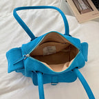 Women's Shoulder Bag Vintage Faux-Suede Baguette Zipper Underarm Bag with Phone Pocket