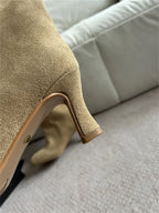 Women's Faux Suede Square Toe Knee-High Boots