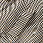 Women's Jacket Polyester Plaid Loose Stand Collar Full-Zip Full-Sleeve Casual Autumn Outerwear